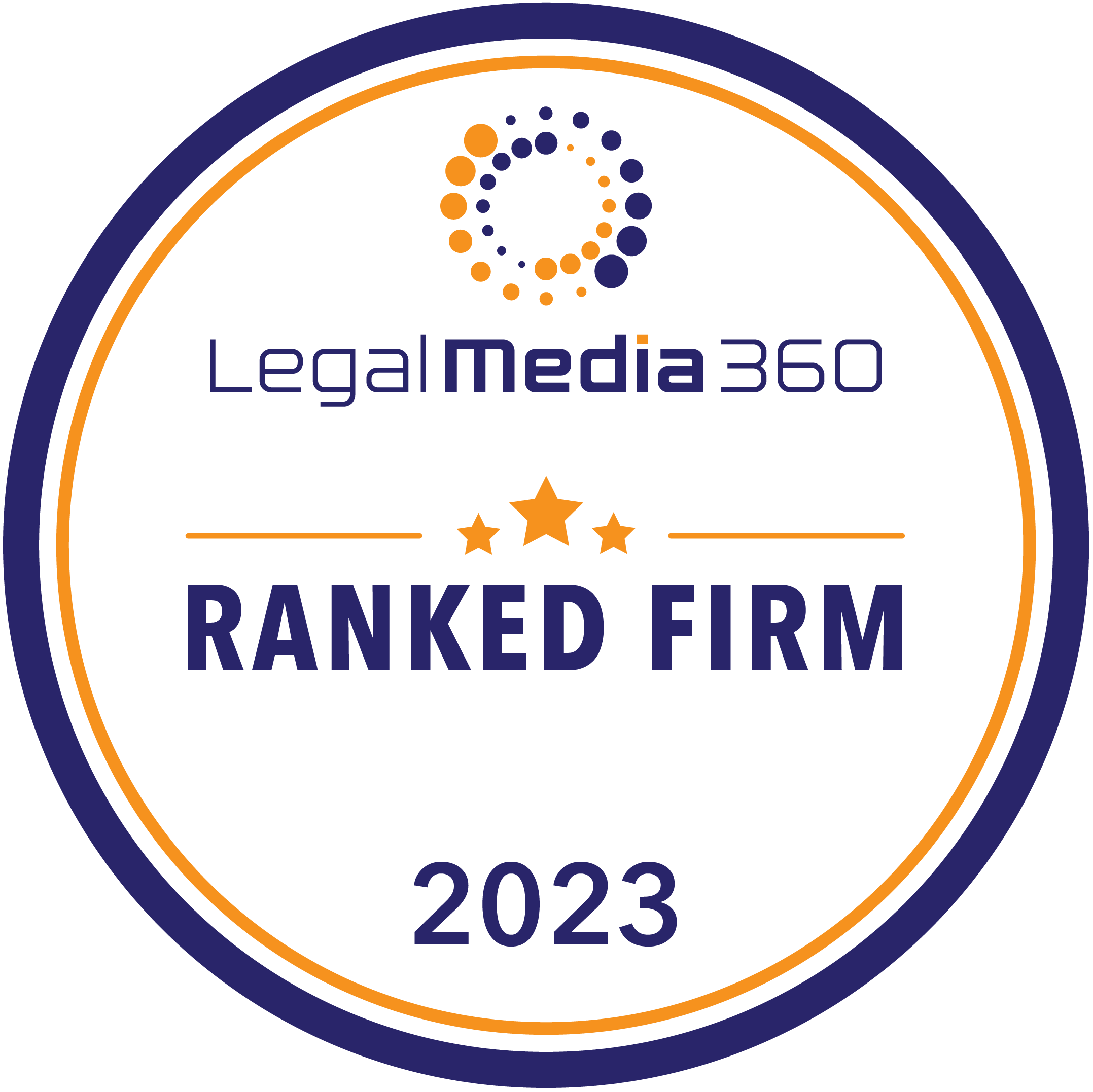 Legal Media 360 Ranked Firm Logo 2022